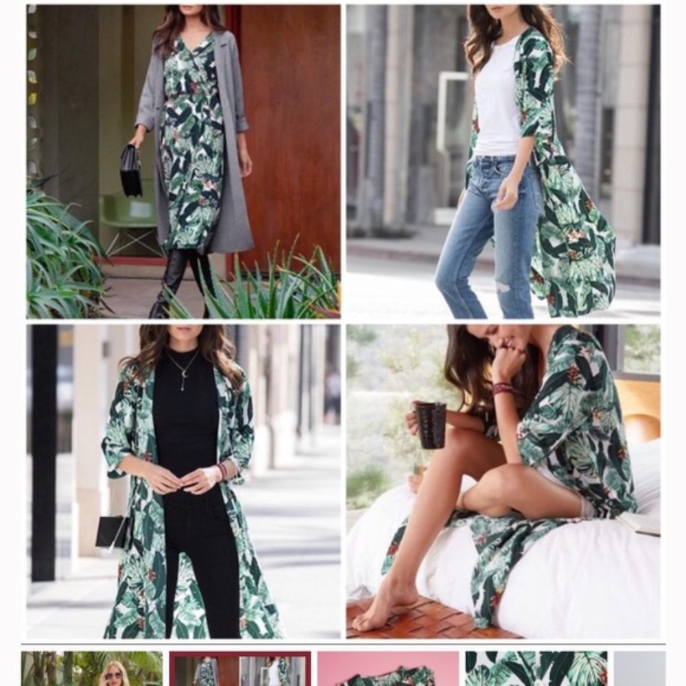 Rachel Zoe Palm Duster Robe NWT